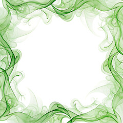 Obraz premium A high quality green smoke border illustration isolated on white background. Trending Green frame effect on white background. 