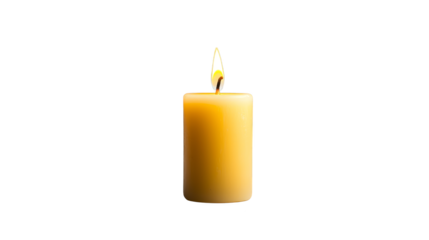 Serene candlelight, a single glowing candle creates tranquil ambiance on green backdrop