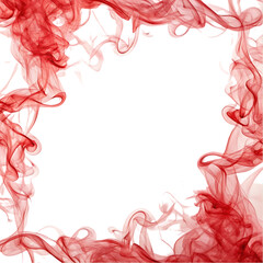 Obraz premium A high quality red smoke border illustration isolated on white background. Trending red frame effect on white background. 