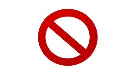 Red no entry symbol isolated on a white background.