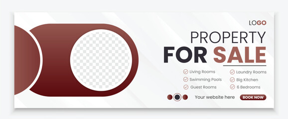 Modern Real estate Facebook cover design template banner