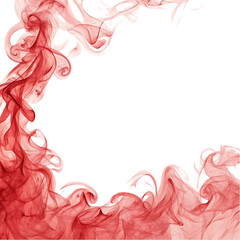 Obraz premium A high quality red smoke border illustration isolated on white background. Trending red frame effect on white background. 