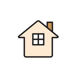 Minimalist House Filled Line Icon