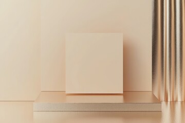 High-quality 3D wireframe, beige borders, on a neatly polished background.