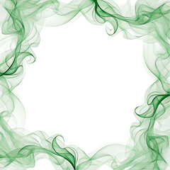A high quality green smoke border illustration isolated on white background. Trending Green frame effect on  white background. 