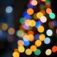 blurred bokeh background of christmas lights