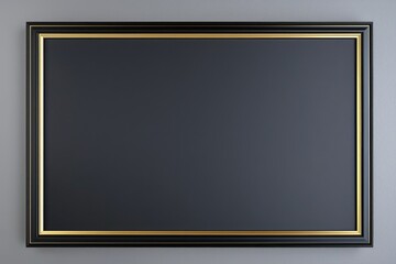 Soft gold borders accent a matte black frame in 3D, setting a sleek standard for modern branding.