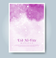 Fototapeta premium Eid al-fitr with watercolor background. Abstract illustration