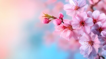 Naklejka premium Cherry blossom blooming season nature floral photography spring close-up beauty of nature