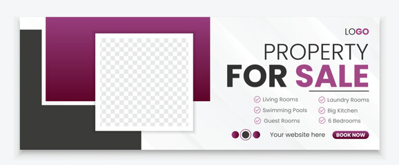 Modern Real estate Facebook cover design template banner