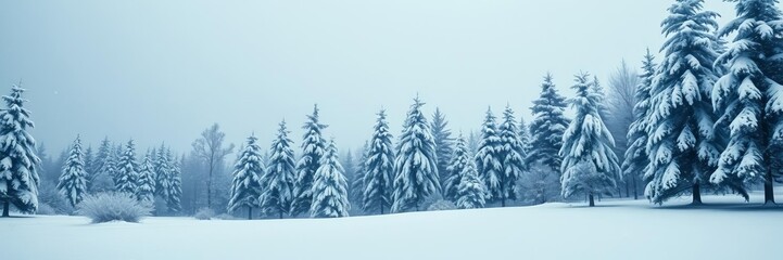 Fototapeta premium Enchanting winter wonderland scene with sparkling snowflakes, snow-covered trees, and textured snowy ground perfect for backgrounds, enchanting, snowy, beauty