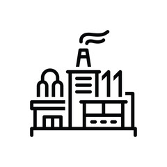 Black line icon for industry