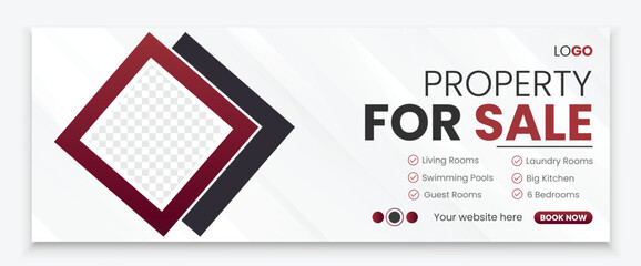 Modern Real estate Facebook cover design template banner