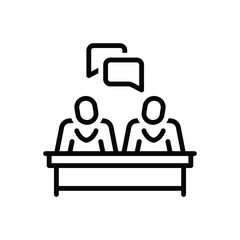 Black line icon for communication