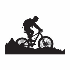 Naklejka premium Man Riding a Motorcycle Silhouette in Motion