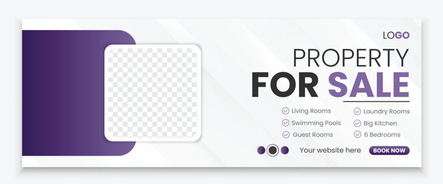 Modern Real estate Facebook cover design template banner