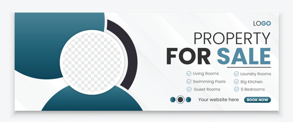 Modern Real estate Facebook cover design template banner