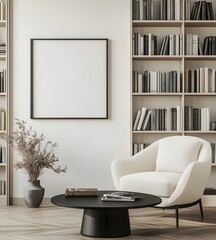 Fototapeta premium modern living room design, elegant minimalistic interior designs, home architecture ideas, renovation ideas,luxury modern house interior design for real estate housing project,Frame mockup,