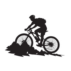 Obraz premium Artistic Silhouette of a Man on a Bicycle Ride