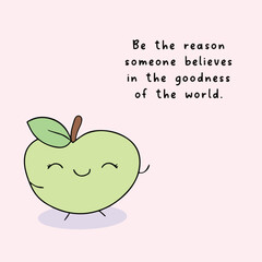 A cute digital illustration of a cute apple, accompanied by an uplifting message about resilience and support, the image features a pastel colored background and hand-drawn text.