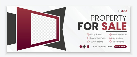 Modern Real estate Facebook cover design template banner