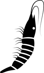 Shrimp silhouette vector style with white background