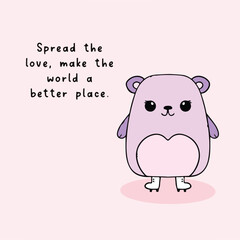 A cute digital illustration of a cute cartoon animal, accompanied by an uplifting message about resilience and support, the image features a pastel colored background and hand-drawn text.