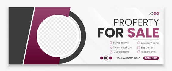 Modern Real estate Facebook cover design template banner