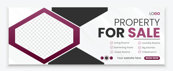 Modern Real estate Facebook cover design template banner
