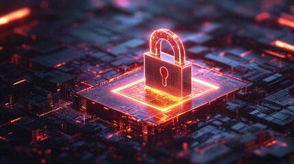 Cyber Security  Digital Lock on Circuit Board