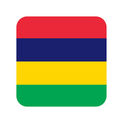 Flag of Mauritius. Mauritius rounded square flag icon digital vector illustration