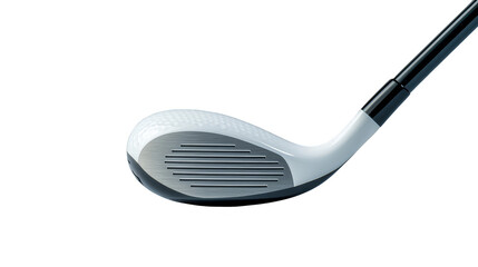 Golf club driver closeup, ready for a powerful swing on the lush green golf
