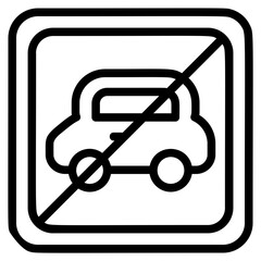 No car entry Line Icon