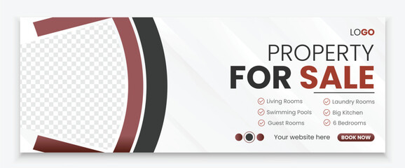 Modern Real estate Facebook cover design template banner