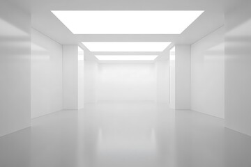 Fototapeta premium empty room with blank white poster on the wall