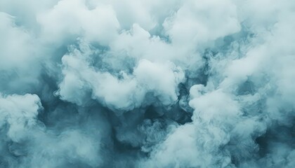 Abstract Teal and White Textured Clouds Ethereal Smoke or Foam Background
