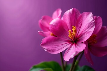 Obraz premium Close-up of elegant cyclamen blossoms against purple backdrop, petal, elegant, purple