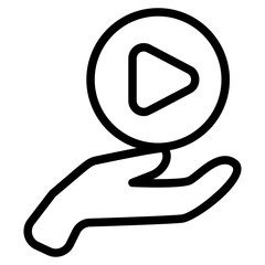 Video channel Line Icon