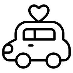 Wedding car Line Icon