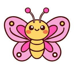 Kawaii Butterfly Smiling Cute Cartoon