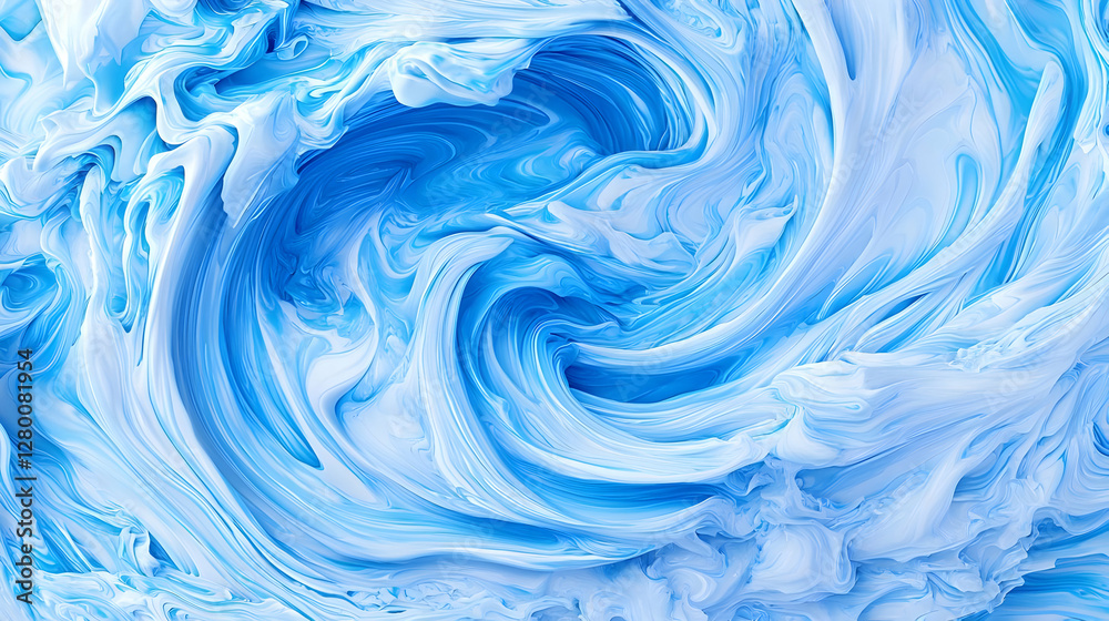 Poster abstract blue light waves and particles create a mesmerizing visual experience, evoking a sense of f