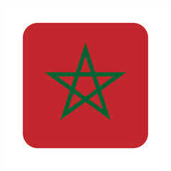 Flag of Morocco. Morocco rounded square flag icon digital vector illustration