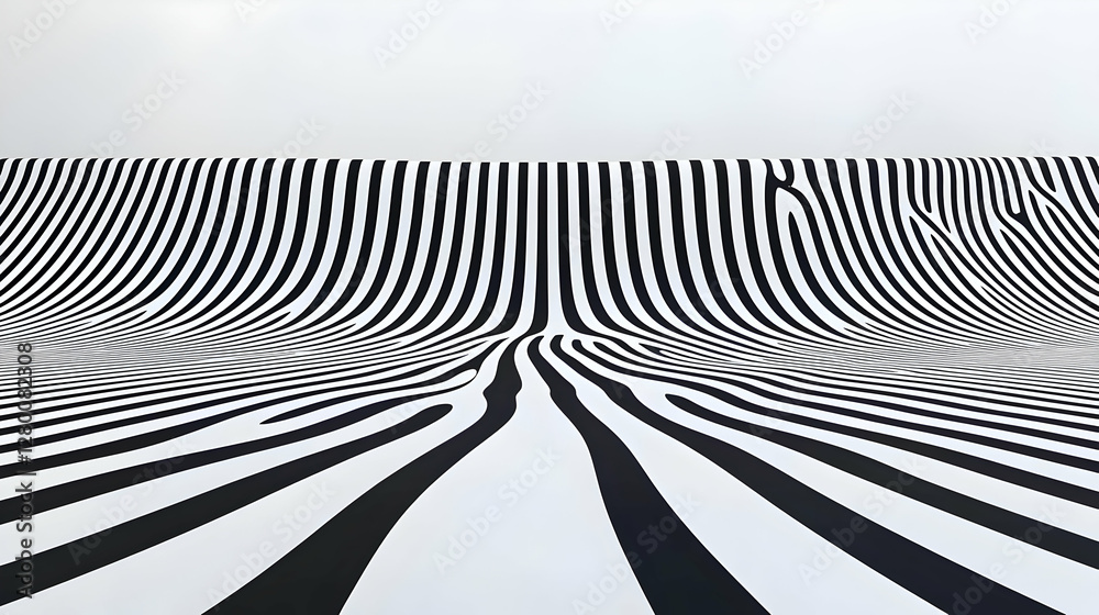 Poster abstract diagonal lines, striking interplay of bold black and white shapes, creating a dynamic visua