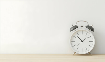 Hurry Up Reminder, an alarm clock on a rustic wooden surface, displaying a motivational message to prompt urgency and action.