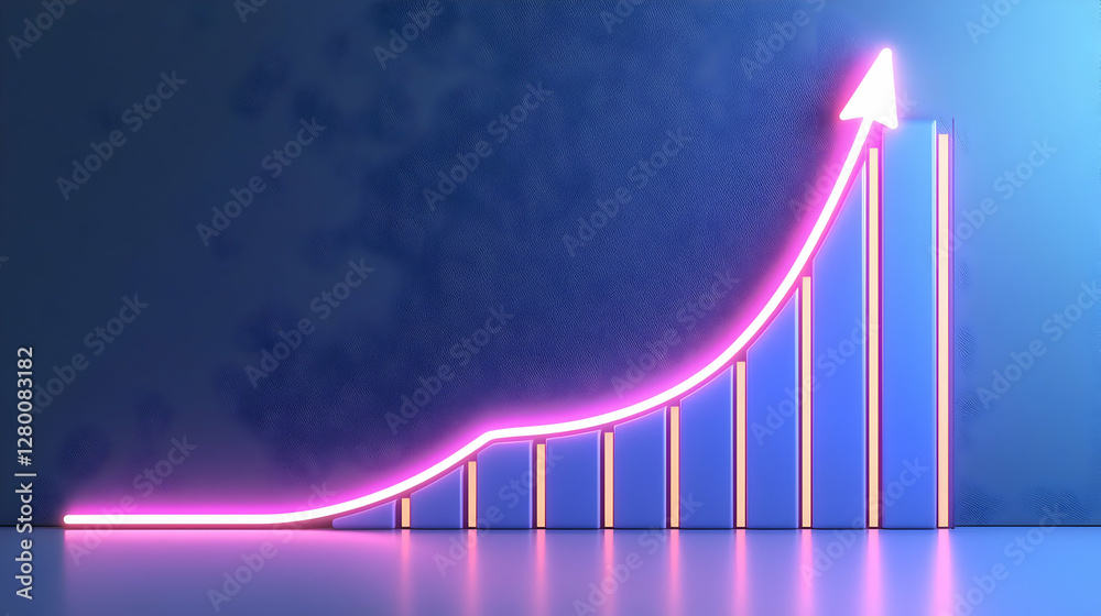 Poster abstract glowing graph with connecting lines, a vibrant visualization of interconnected data points,
