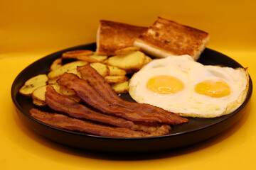 trendy food photografy-vibrant plated dishes on yellow backdrop