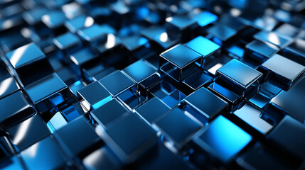 Obraz premium Abstract Technology Background with Reflective Cubes