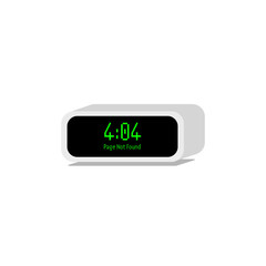 Illustration vector graphic of isometric 404 page not found concept. Digital alarm clock isolated on white.