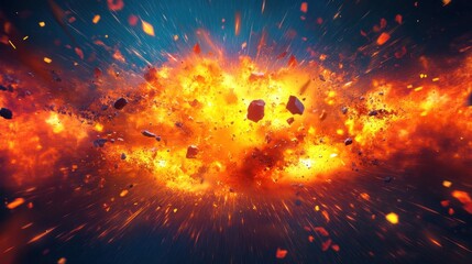 fiery cosmic explosion scattering debris and energy into the vast expanse of space simulation