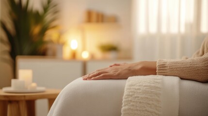 Nerve therapy session in a minimalist wellness clinic. Featuring recovery and healing